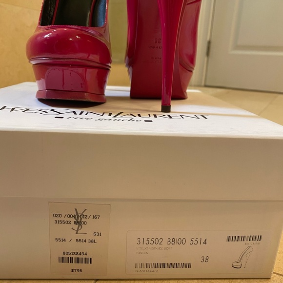 YSL Vitello Vernice Pumps in Fushia - Picture 3 of 3